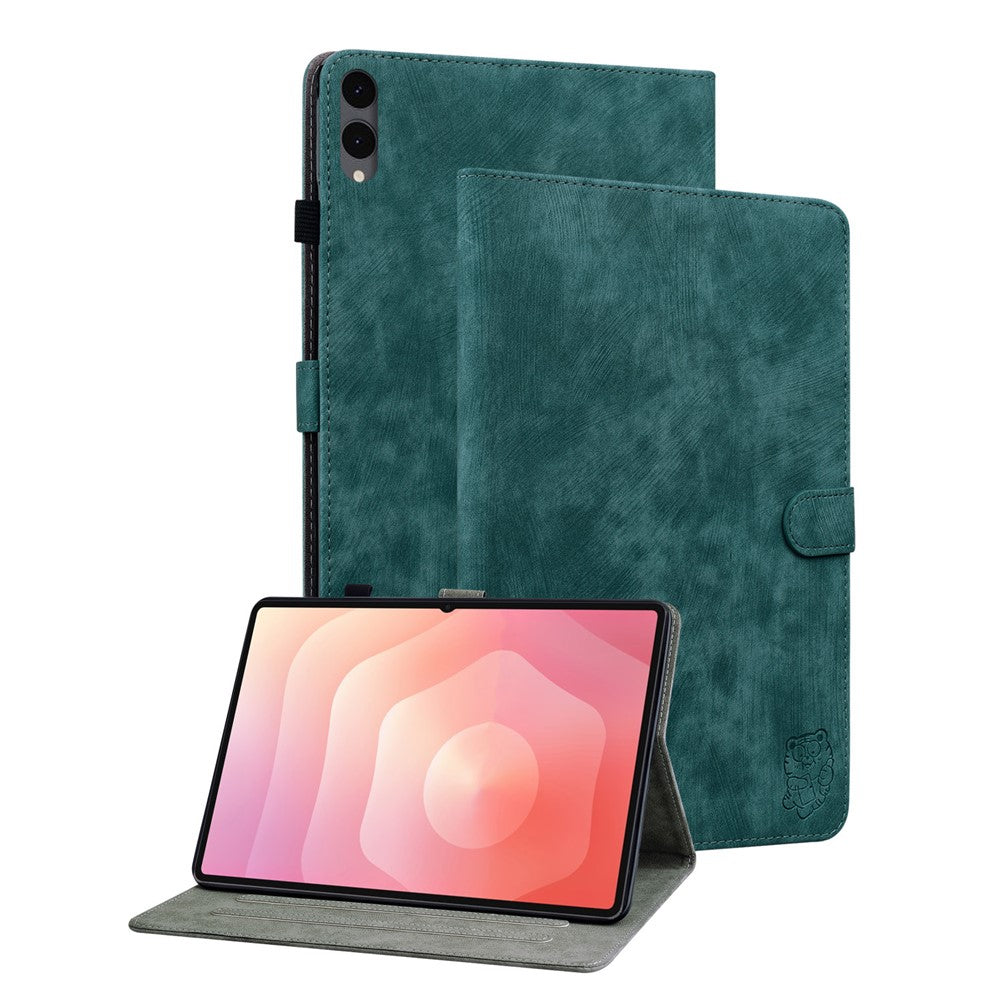 For Samsung Galaxy Tab S12+ Case Tiger Imprint Anti-Scratch PU Leather Tablet Cover