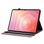 For Samsung Galaxy Tab S12+ Case Card Holder Anti-Scratch Leather Cover Rose Flower Imprint