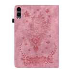 For Samsung Galaxy Tab S12+ Case Card Holder Anti-Scratch Leather Cover Rose Flower Imprint