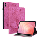 For Samsung Galaxy Tab S12+ Case Card Holder Anti-Scratch Leather Cover Rose Flower Imprint