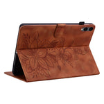 For Samsung Galaxy Tab S12+ Case Lily Flower Imprint Card Slots Leather Tablet Cover