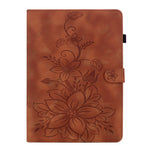 For Samsung Galaxy Tab S12+ Case Lily Flower Imprint Card Slots Leather Tablet Cover
