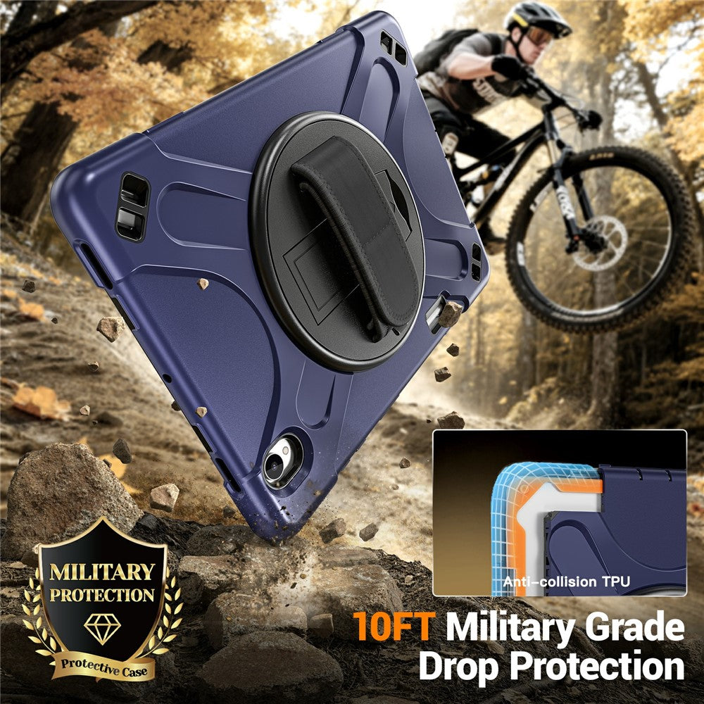 For Samsung Galaxy Tab S12+ Kickstand Case TPU PC Silicone Tablet Cover with Hand Band  /  Shoulder Strap
