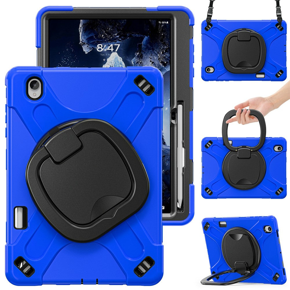 Til Samsung Galaxy Tab S12+ Cover med Skulderrem TPU + PC + Silikone Støttefod Tablet Cover