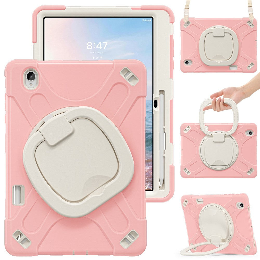 Til Samsung Galaxy Tab S12+ Cover med Skulderrem TPU + PC + Silikone Støttefod Tablet Cover