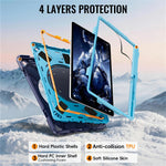 For Samsung Galaxy Tab S12+ Case TPU + PC + Silicone Tablet Cover Swivel Kickstand Handle Grip