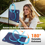 For Samsung Galaxy Tab S12+ Case TPU + PC + Silicone Tablet Cover Swivel Kickstand Handle Grip