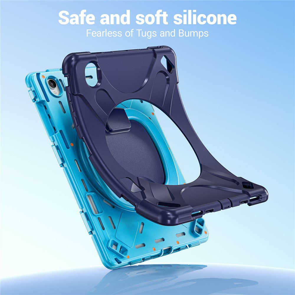 For Samsung Galaxy Tab S12+ Case TPU + PC + Silicone Tablet Cover Swivel Kickstand Handle Grip