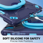 For Samsung Galaxy Tab S12+ Case TPU + PC + Silicone Tablet Cover Swivel Kickstand Handle Grip