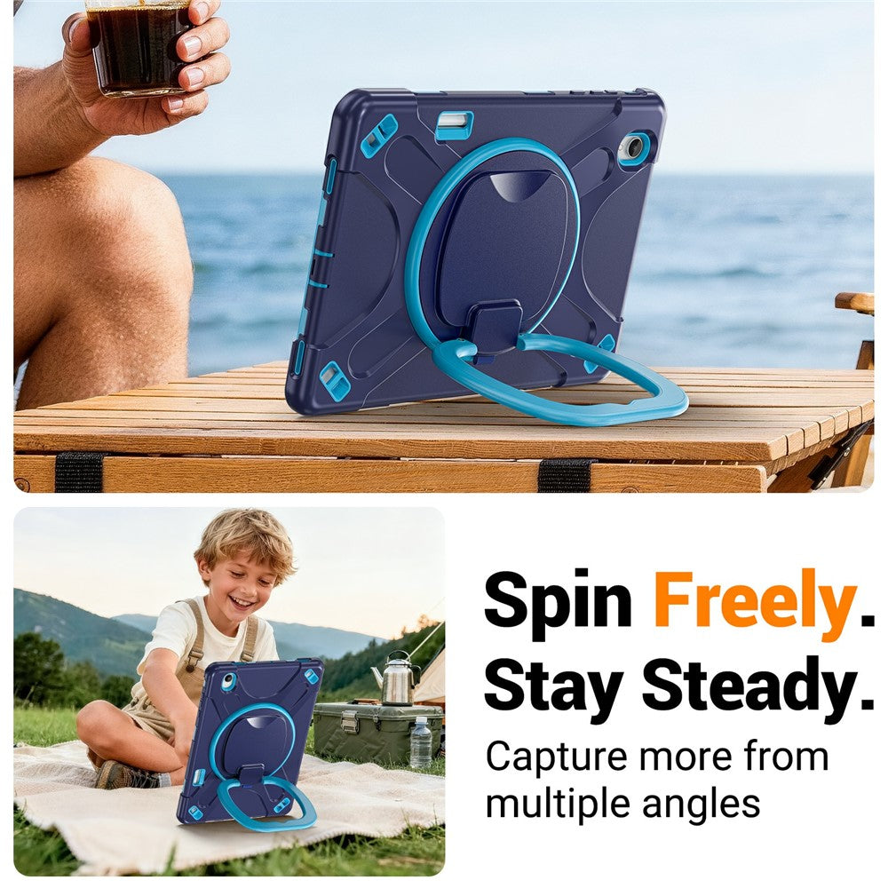 For Samsung Galaxy Tab S12+ Case TPU + PC + Silicone Tablet Cover Swivel Kickstand Handle Grip