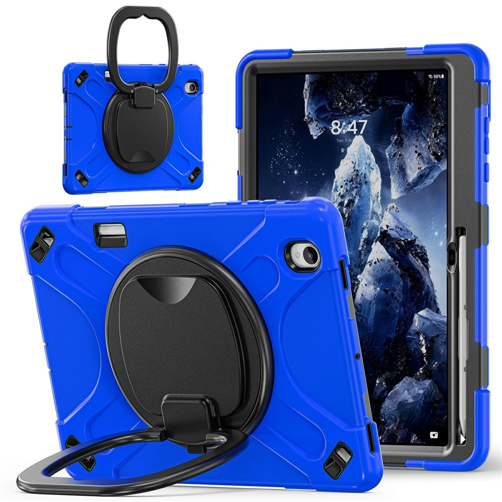 For Samsung Galaxy Tab S12+ Case TPU + PC + Silicone Tablet Cover Swivel Kickstand Handle Grip