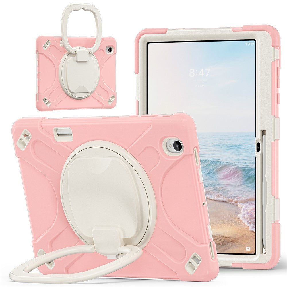 For Samsung Galaxy Tab S12+ Case TPU + PC + Silicone Tablet Cover Swivel Kickstand Handle Grip