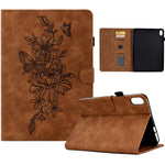 For Samsung Galaxy Tab S12+ Case Flower Butterfly Imprinted Card Slots Leather Cover