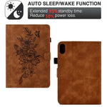 For Samsung Galaxy Tab S12+ Case Flower Butterfly Imprinted Card Slots Leather Cover