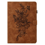 For Samsung Galaxy Tab S12+ Case Flower Butterfly Imprinted Card Slots Leather Cover