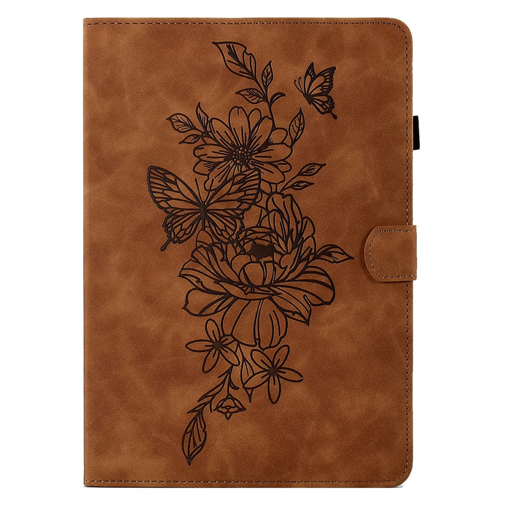 For Samsung Galaxy Tab S12+ Case Flower Butterfly Imprinted Card Slots Leather Cover