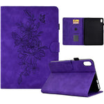 For Samsung Galaxy Tab S12+ Case Flower Butterfly Imprinted Card Slots Leather Cover
