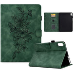 For Samsung Galaxy Tab S12+ Case Flower Butterfly Imprinted Card Slots Leather Cover