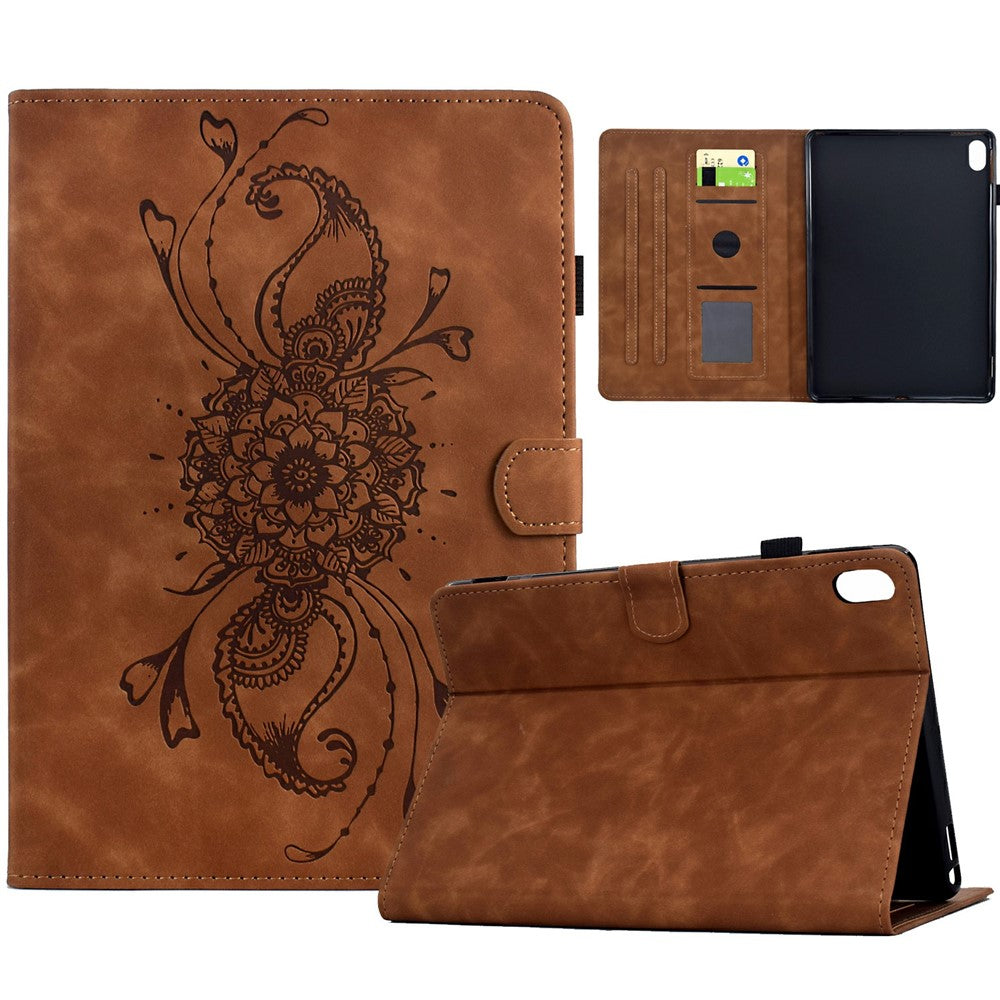 For Samsung Galaxy Tab S12+ Case Mandala Imprinted Leather Tablet Cover with Card Slots