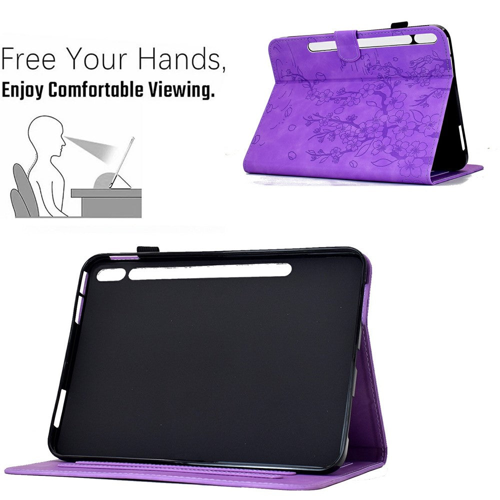 Til Samsung Galaxy Tab S12+ Læderetui Blommeblomst Stand Kortlommer Tablet Cover