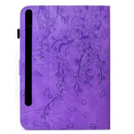 Til Samsung Galaxy Tab S12+ Læderetui Blommeblomst Stand Kortlommer Tablet Cover