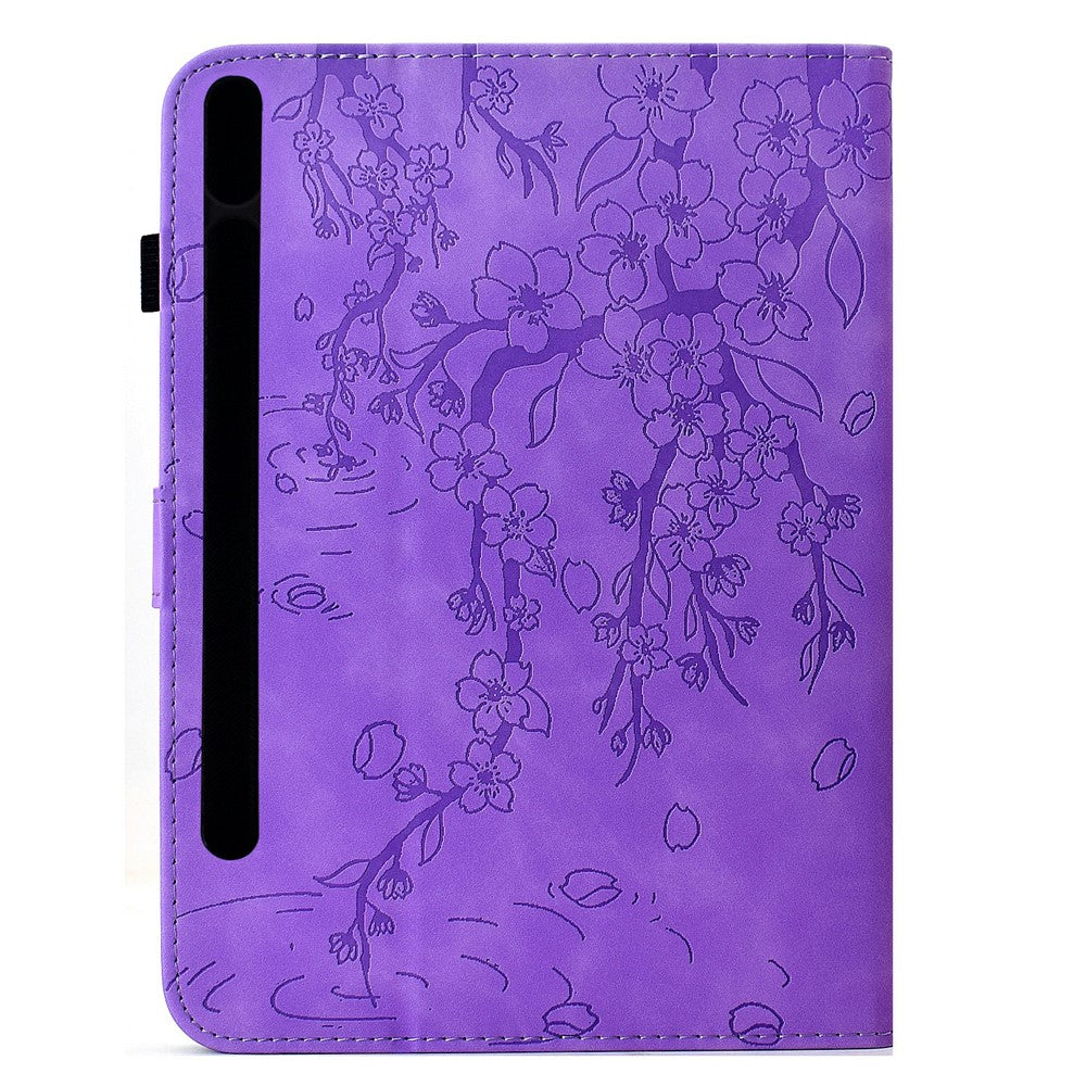Til Samsung Galaxy Tab S12+ Læderetui Blommeblomst Stand Kortlommer Tablet Cover