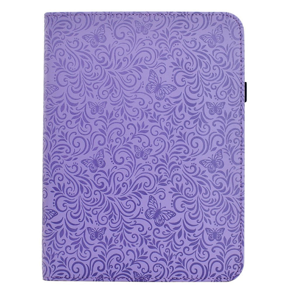 Samsung Galaxy Tab S12+ Fodral Butterfly Flower Imprint Läder Surfplatta Fodral med Roterande Stativ Korthållare
