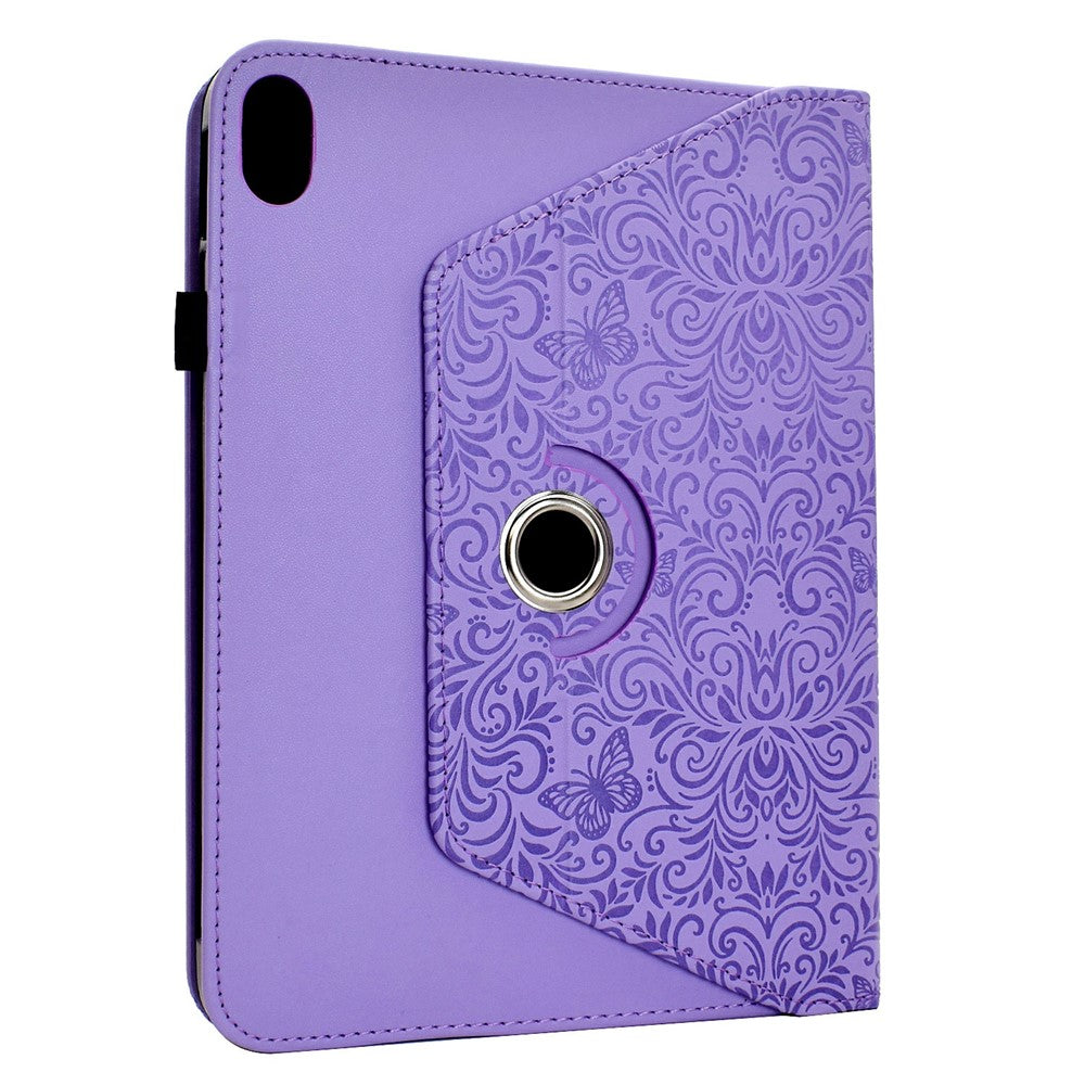 Samsung Galaxy Tab S12+ Fodral Butterfly Flower Imprint Läder Surfplatta Fodral med Roterande Stativ Korthållare