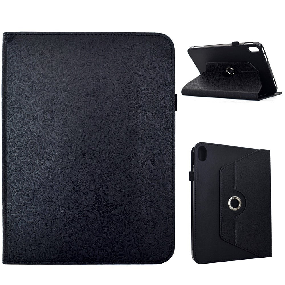 Samsung Galaxy Tab S12+ Fodral Butterfly Flower Imprint Läder Surfplatta Fodral med Roterande Stativ Korthållare