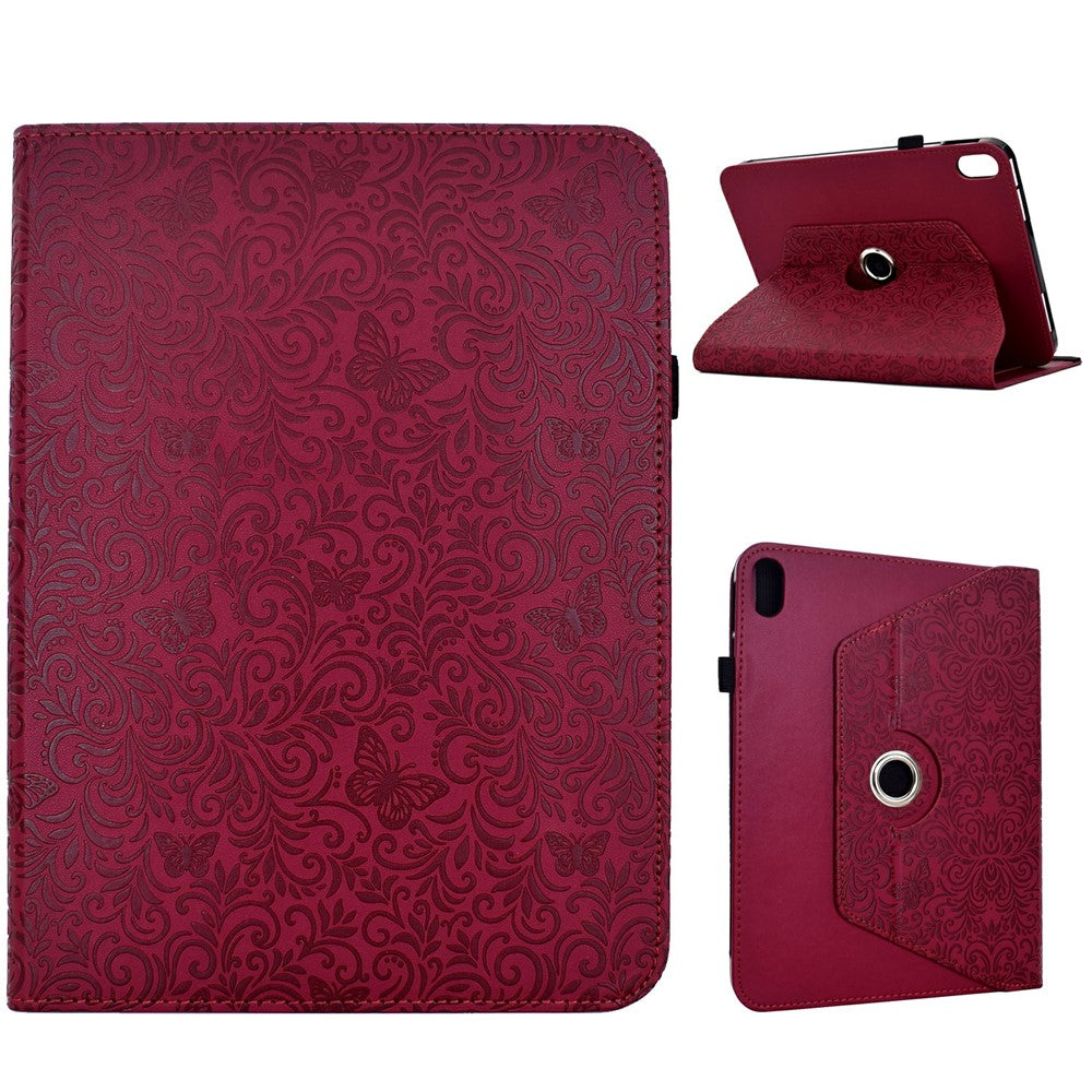 Samsung Galaxy Tab S12+ Fodral Butterfly Flower Imprint Läder Surfplatta Fodral med Roterande Stativ Korthållare