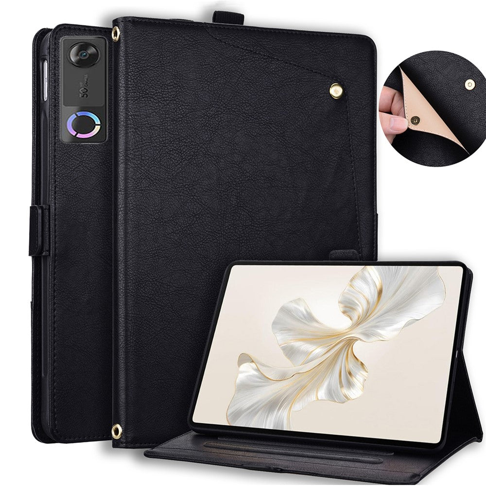 For Lenovo Legion Y700 (Gen 5) Case Front Pocket Business Leather Tablet Cover with Card Holder Stand