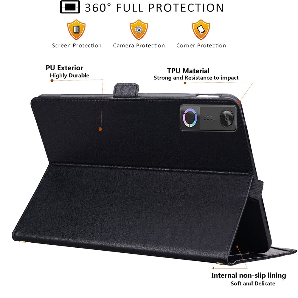 For Lenovo Legion Y700 (Gen 5) Case Front Pocket Business Leather Tablet Cover with Card Holder Stand