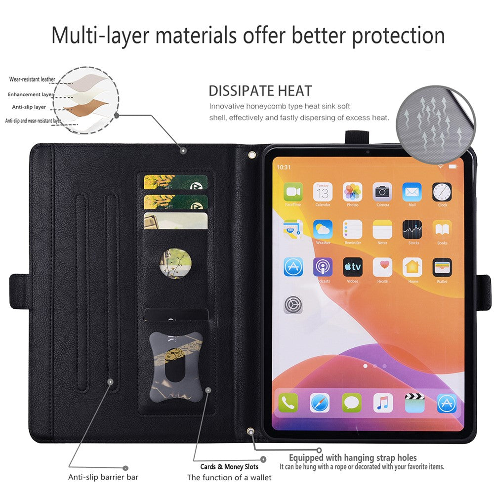 For Lenovo Legion Y700 (Gen 5) Case Front Pocket Business Leather Tablet Cover with Card Holder Stand