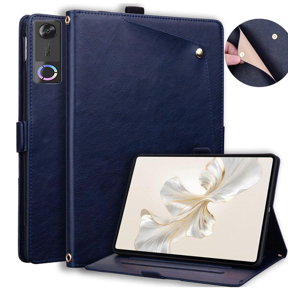 For Lenovo Legion Y700 (Gen 5) Case Front Pocket Business Leather Tablet Cover with Card Holder Stand
