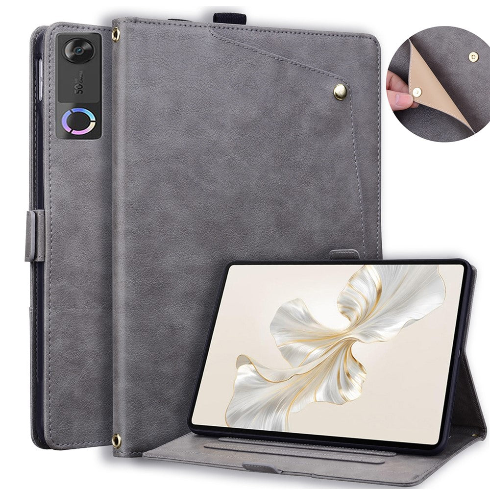 For Lenovo Legion Y700 (Gen 5) Case Front Pocket Business Leather Tablet Cover with Card Holder Stand