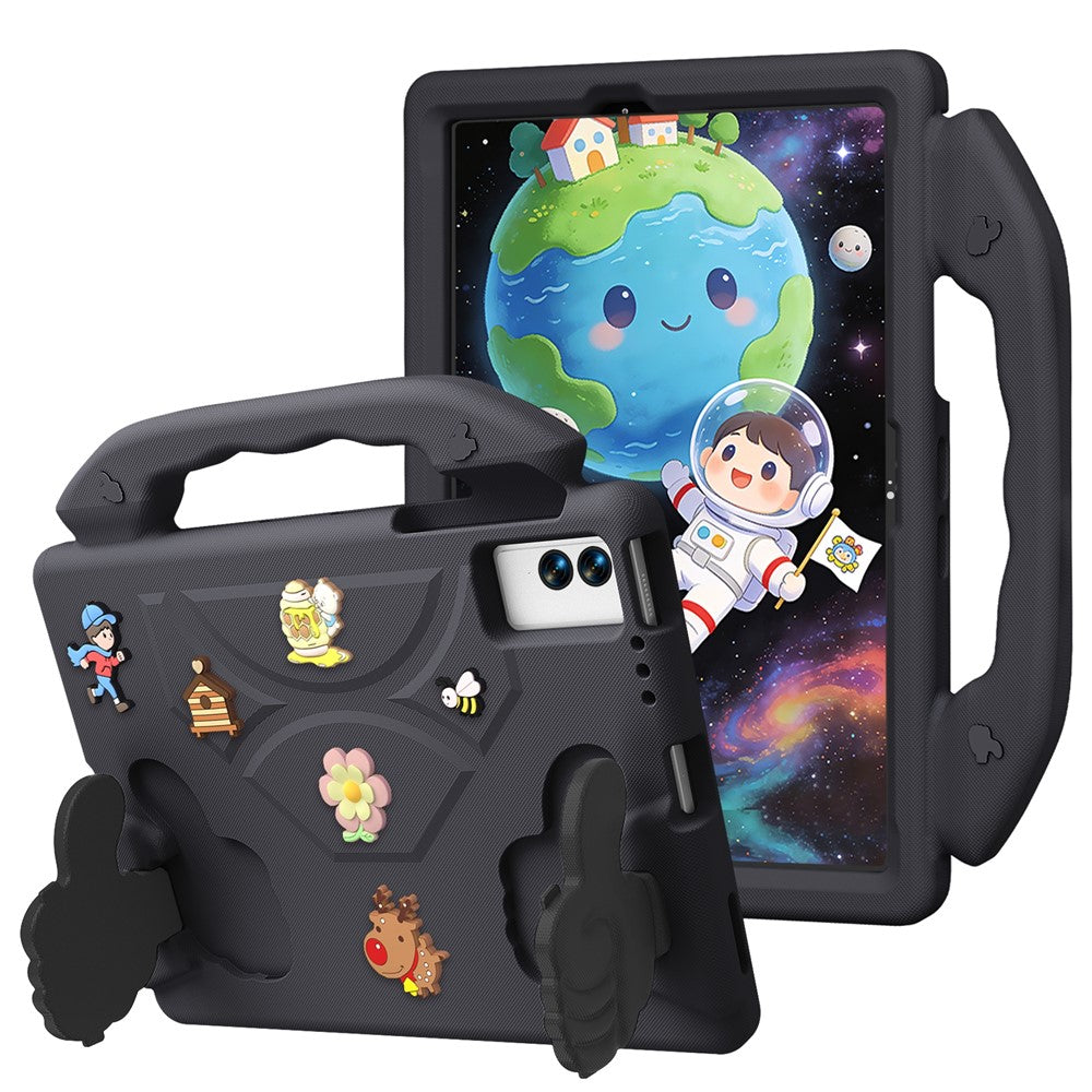 EVA-skal för Samsung Galaxy Tab S10+ / Tab S9 FE+ / Tab S9+ / Tab S8+ / Tab S7+ / Tab S7 FE / Xiaomi Pad 5 Pro 12.4 (2022) / Huawei MatePad Pro 12.6 (2021) Tecknad tummet stöd stötsäkert surfplatteskydd
