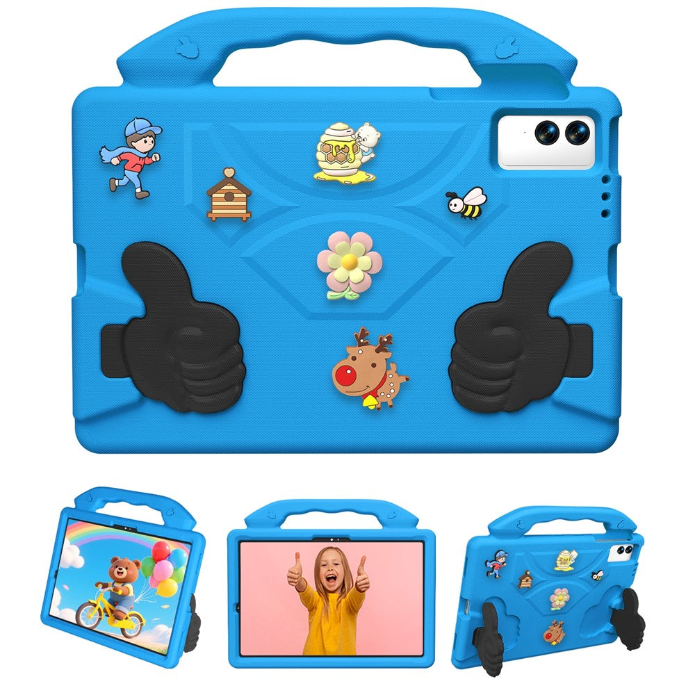 EVA-skal för Samsung Galaxy Tab S10+ / Tab S9 FE+ / Tab S9+ / Tab S8+ / Tab S7+ / Tab S7 FE / Xiaomi Pad 5 Pro 12.4 (2022) / Huawei MatePad Pro 12.6 (2021) Tecknad tummet stöd stötsäkert surfplatteskydd