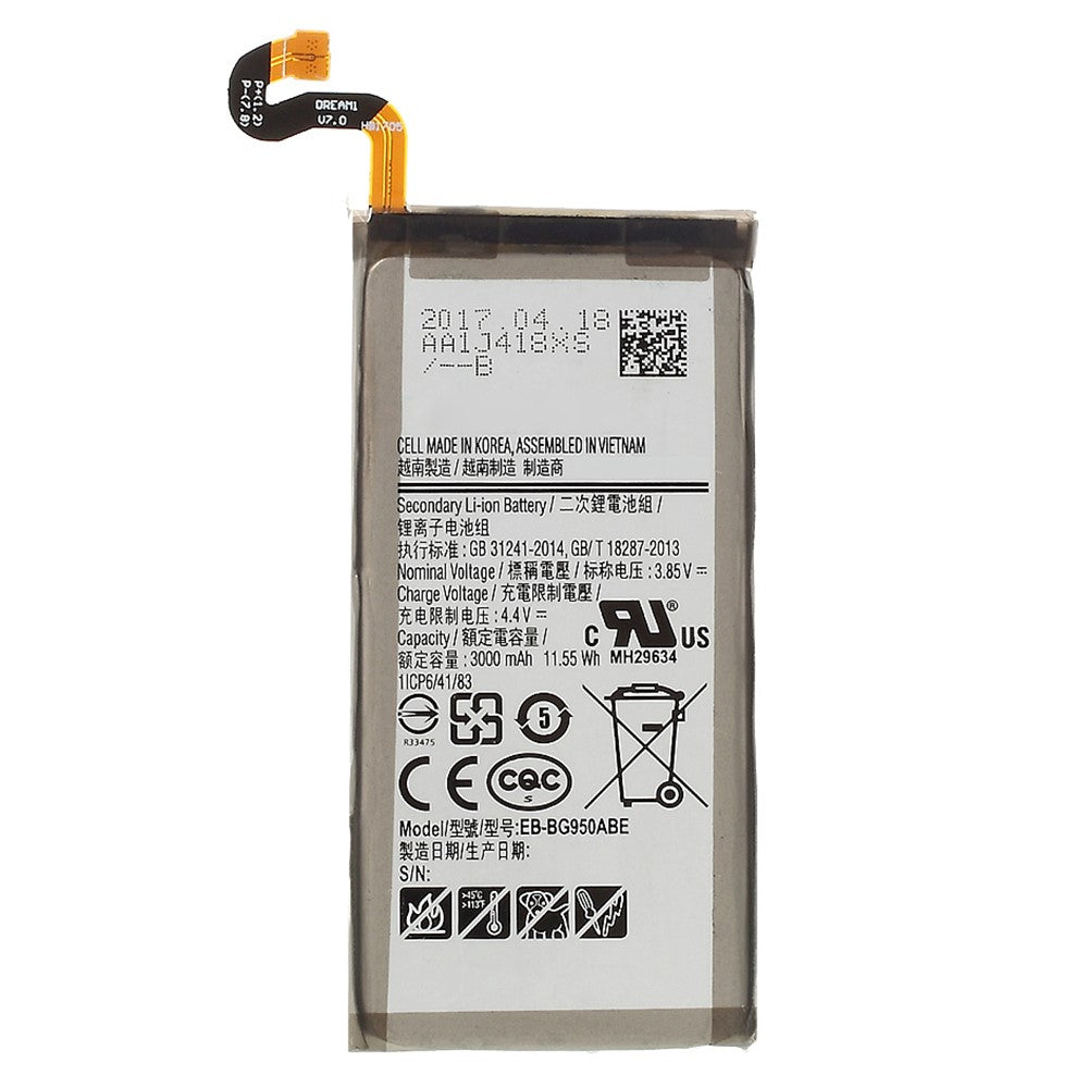 Til Samsung Galaxy S8 3,85V 3000mAh Li-ion udskiftningsbatteri (Encode: EB-BG950ABE) (uden logo)