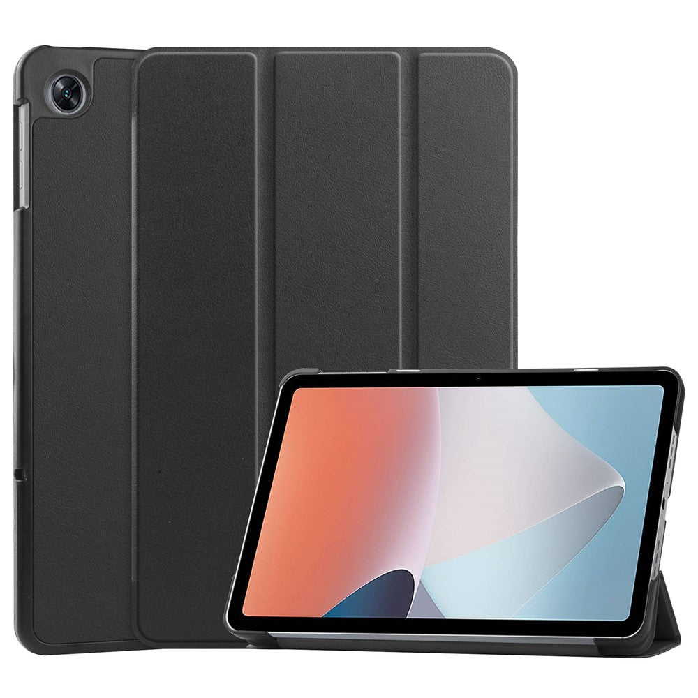 Stötsäkert fodral till Oppo Pad Air i PU-läder + PC-skyddsfodral med automatisk väckning/sömnfunktion och trippelställ