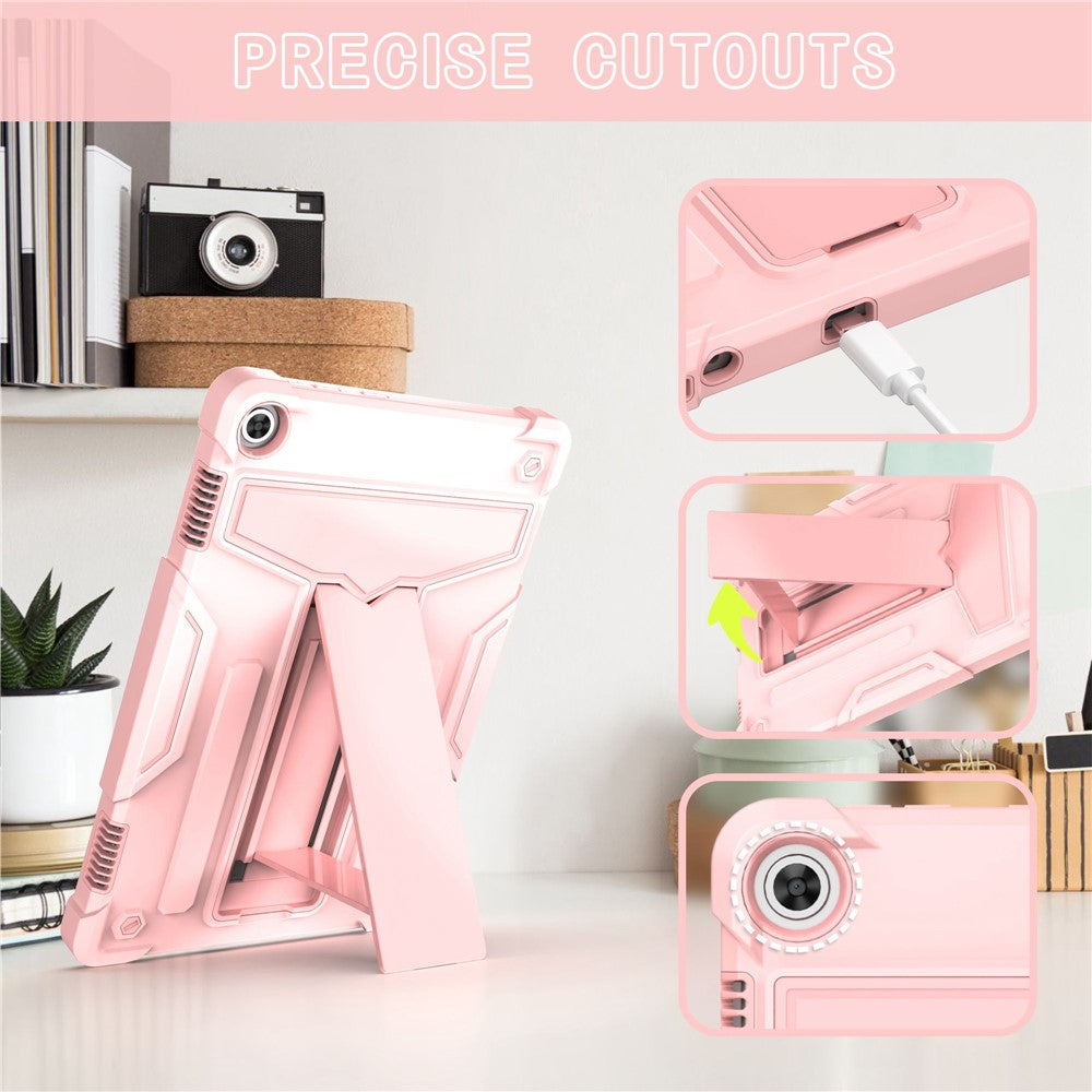 For Lenovo Tab M10 (Gen 3) TB-328FU / TB-328XU Protective Case T-Shaped Kickstand Shockproof PC + Silicone Tablet Cover