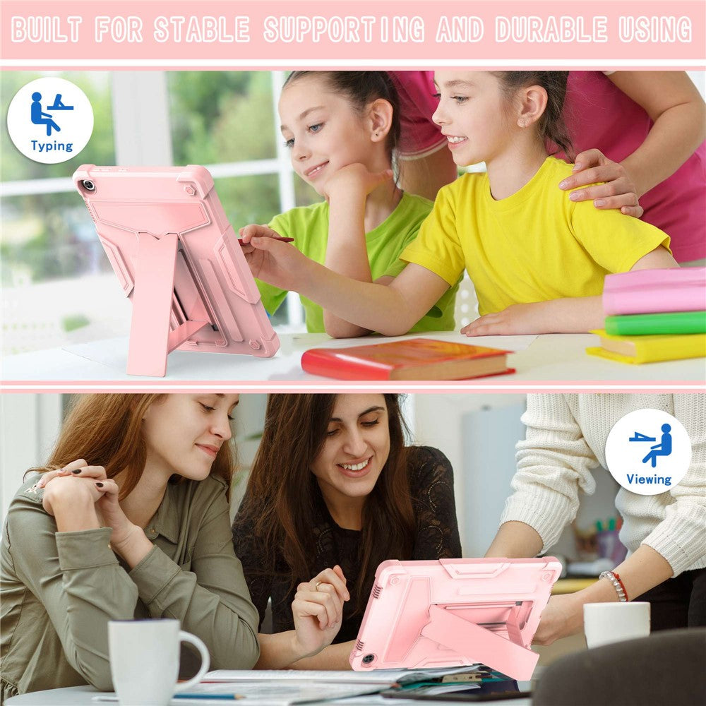For Lenovo Tab M10 (Gen 3) TB-328FU / TB-328XU Protective Case T-Shaped Kickstand Shockproof PC + Silicone Tablet Cover