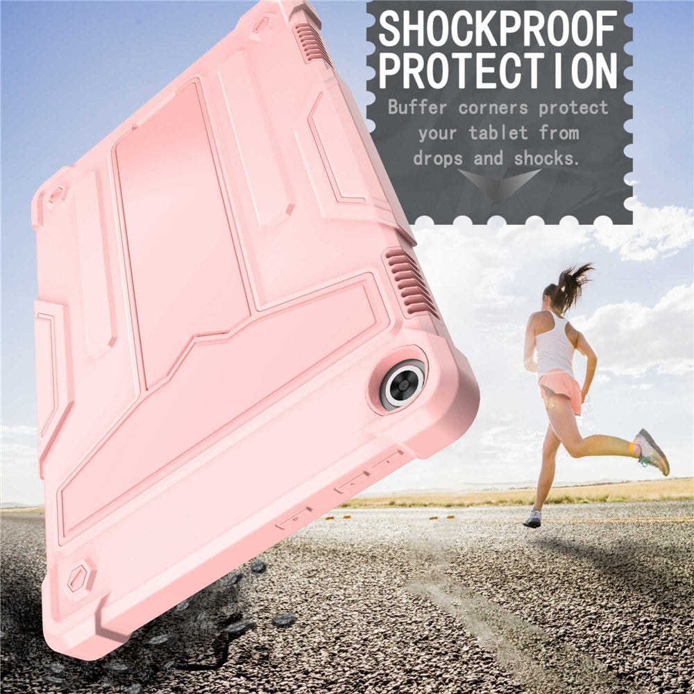 For Lenovo Tab M10 (Gen 3) TB-328FU / TB-328XU Protective Case T-Shaped Kickstand Shockproof PC + Silicone Tablet Cover