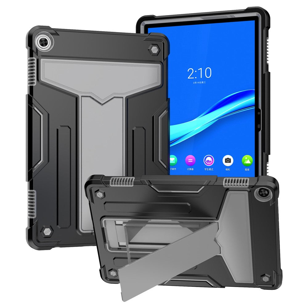 For Lenovo Tab M10 (Gen 3) TB-328FU / TB-328XU Protective Case T-Shaped Kickstand Shockproof PC + Silicone Tablet Cover