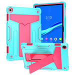 For Lenovo Tab M10 (Gen 3) TB-328FU / TB-328XU Protective Case T-Shaped Kickstand Shockproof PC + Silicone Tablet Cover