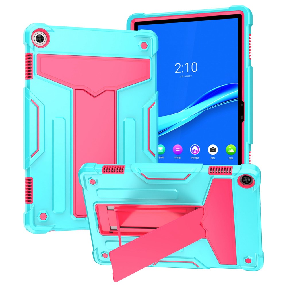 For Lenovo Tab M10 (Gen 3) TB-328FU / TB-328XU Protective Case T-Shaped Kickstand Shockproof PC + Silicone Tablet Cover