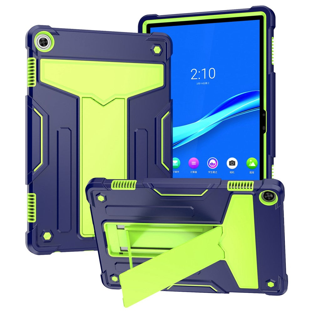 For Lenovo Tab M10 (Gen 3) TB-328FU / TB-328XU Protective Case T-Shaped Kickstand Shockproof PC + Silicone Tablet Cover