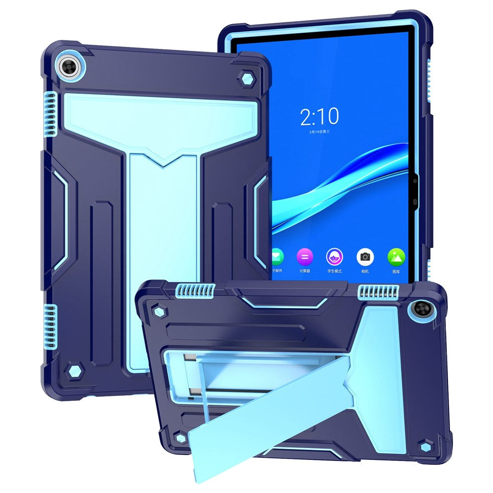 For Lenovo Tab M10 (Gen 3) TB-328FU / TB-328XU Protective Case T-Shaped Kickstand Shockproof PC + Silicone Tablet Cover