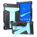 For Lenovo Tab M10 (Gen 3) TB-328FU / TB-328XU Protective Case T-Shaped Kickstand Shockproof PC + Silicone Tablet Cover