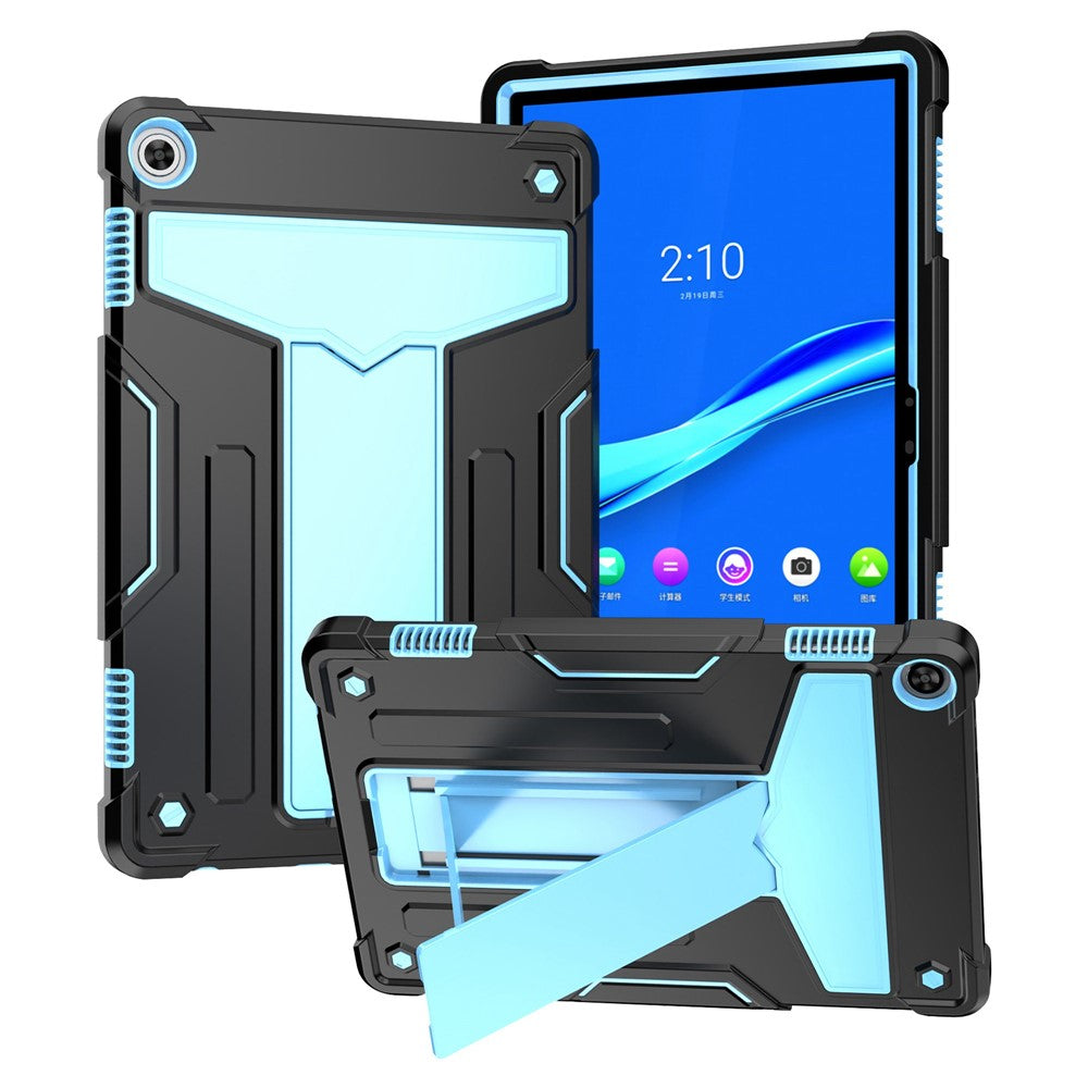 For Lenovo Tab M10 (Gen 3) TB-328FU / TB-328XU Protective Case T-Shaped Kickstand Shockproof PC + Silicone Tablet Cover