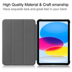 For iPad (2025) / 10.9 (2022) PU Leather Tablet Case Anti-drop Tri-Fold Stand Slim Protective Cover